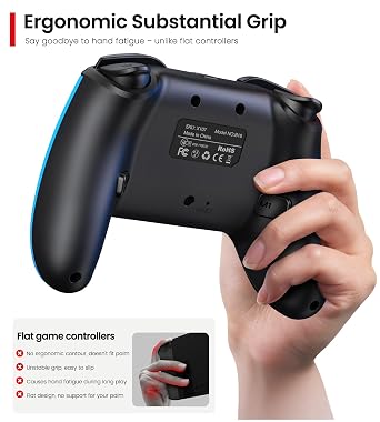 Wireless Switch Controller for Nintendo Switch/Switch 2/Lite/OLED Controller, Switch Controller with a Mouse Touch Feeling on Back Buttons, Extra Switch Pro Controller with Wake-up,Programmable, Turbo Function