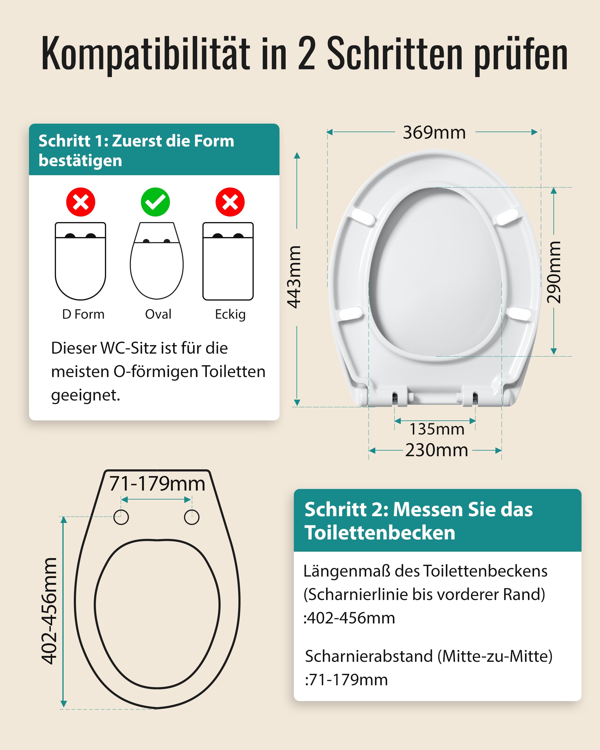 HySail Hochwertiger Toilettendeckel mit Absenkautomatik, Schnellverschluss und Hygienischer Oberfläche – Robust, Umweltfreundlich, Farbbeständig, in Mehreren Farben Erhältlich (Weiß, Oval)