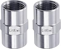 Vista 4 de 6 piezas de acoplamiento de acero inoxidable 304 de accesorios de tubería fundida, rosca NPT hembra de 1/2 pulgada x 1/2 pulgada NPT hembra