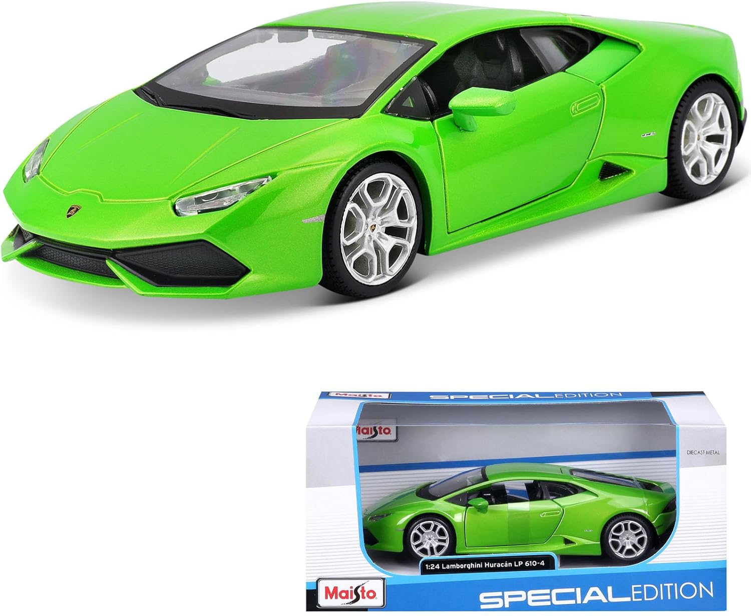 Maisto 1/24 – Lamborghini Huracan LP610-4 Verte, Diecast, Occasion