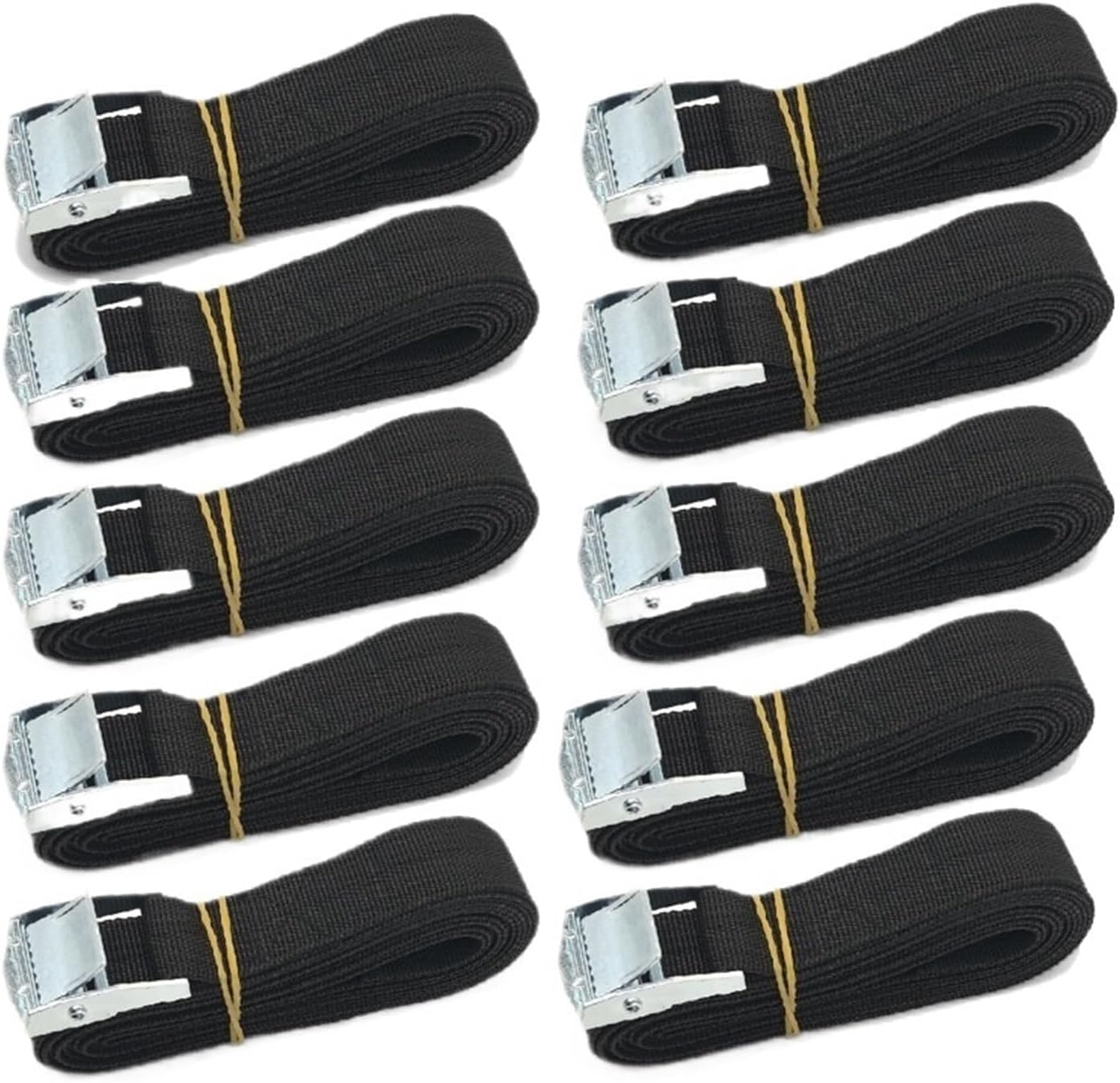 Heavy Duty Lashing Straps, 5/10Pcs Black 26mm X 6m Nylon Cargo Straps for Vehicles with Ratchet and Metal Tow Rope(5pcs)