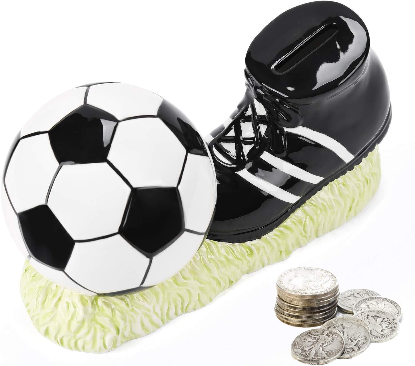 FL2033 Ceramic Piggy Bank Coin Bank Money Box for Kids-Soccer Shoes