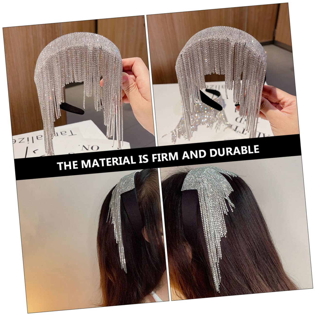 DOITOOL 3pièces Bandeau Chic Rhinestones Avec Franges Accessoire Élégant Pour Cheveux Parfait Pour Festivals Et Occasions Spéciales