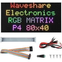 Waveshare RGB Full-Color LED Matrix Panel, 4mm Pitch, 8040 Pixels, Adjustable Brightness