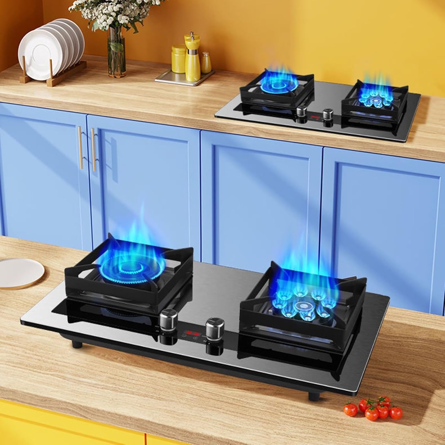 Gas Stove,5.2KW Camping,Gas/LP Conversion,with Flameout Protection,for Home Kitchen Motor Camp(LPG)