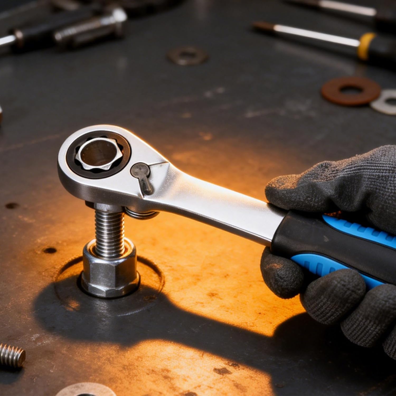 Through Hole Socket Spanner Set Long Bolt Access Design Featuring 12 Point Teeth for Pneumatic Tool in Automotive Repair