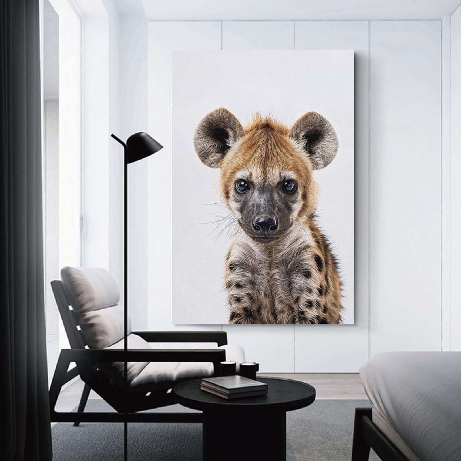Junmoney Canvas Wall Decor Cute Baby Hyena, 16x24inch(40x60cm), for Living Room, Bedroom, Office Or Hallway, Decorative Artwork with Broad Appeal