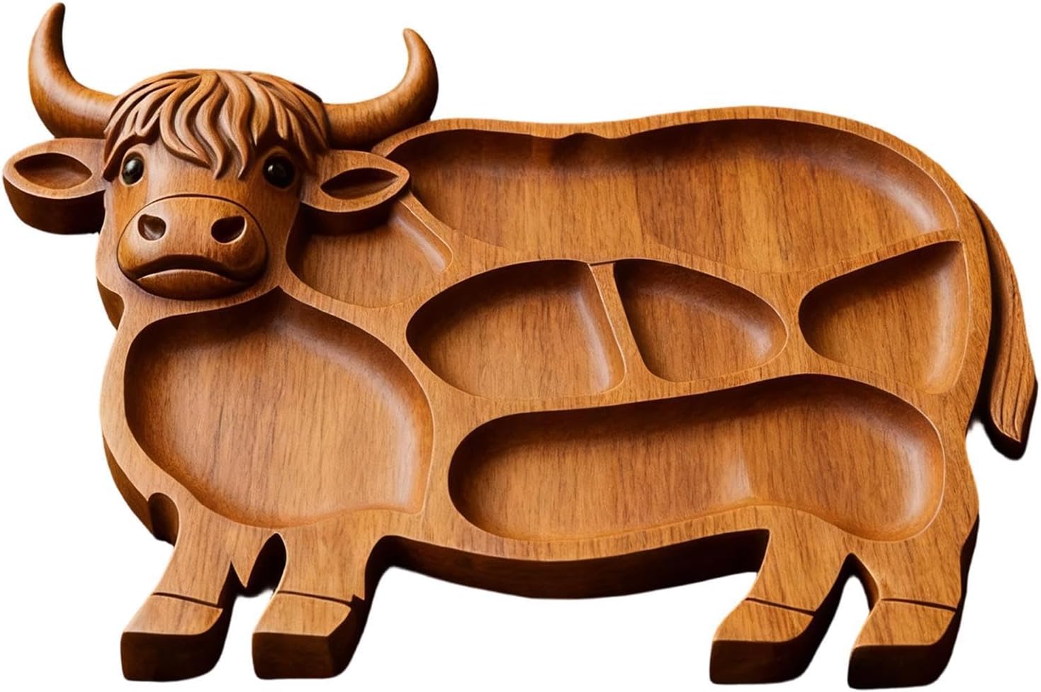 Cow Charcuterie Board, Wooden Serving Platter with Cow Shape Design, Cheese