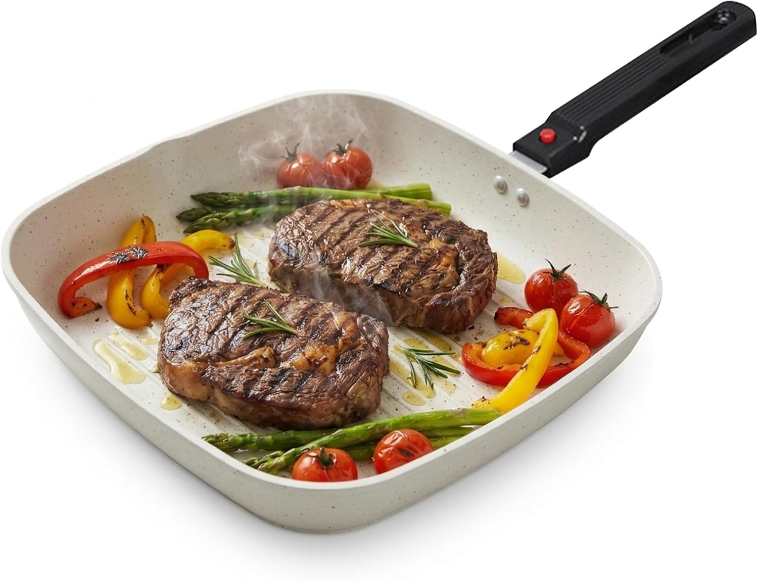 Square Griddle Pan, White Nonstick Frying Pan With Detachable Handle, Square Pans For Eggs, Tortillas And Crepes, Egg, Comales For Tortillas