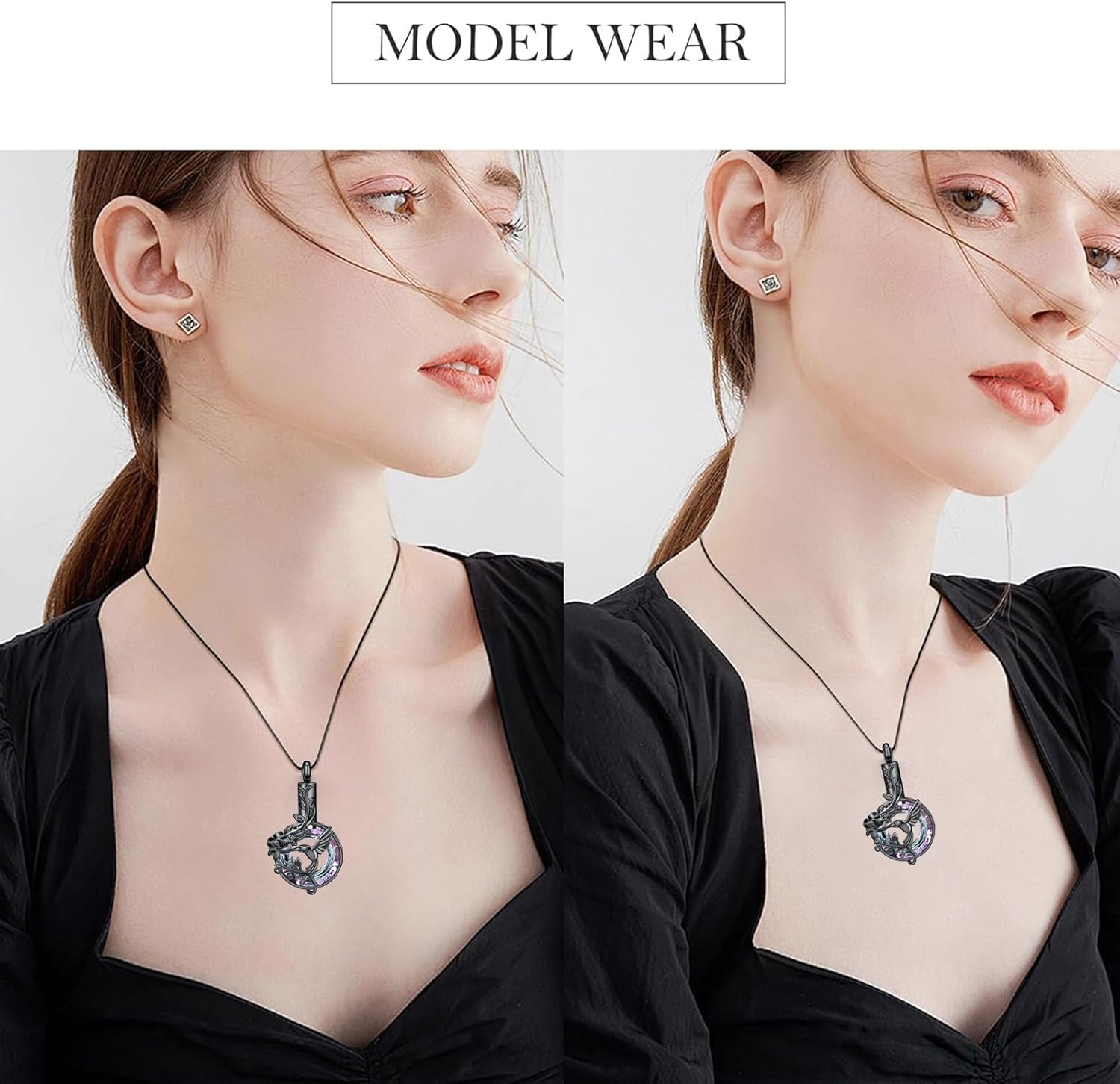Hearbeingt Hummingbird Urn Necklaces for Ashes Circle Crystal Cremation Jewelry for Women Men Memorial Necklace Ash Holder for Human Pets Keepsake Jewelry for Loved Ones with Fill Tool - Image 8