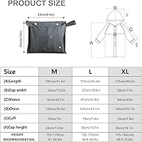 Vista 7 de UNIQUEBELLA EVA Raincoat Waterproof Rain Poncho Reusable Unisex for Women Long Rain Cape