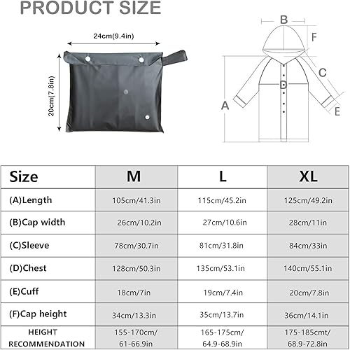 Miniatura 7 de UNIQUEBELLA EVA Raincoat Waterproof Rain Poncho Reusable Unisex for Women Long Rain Cape