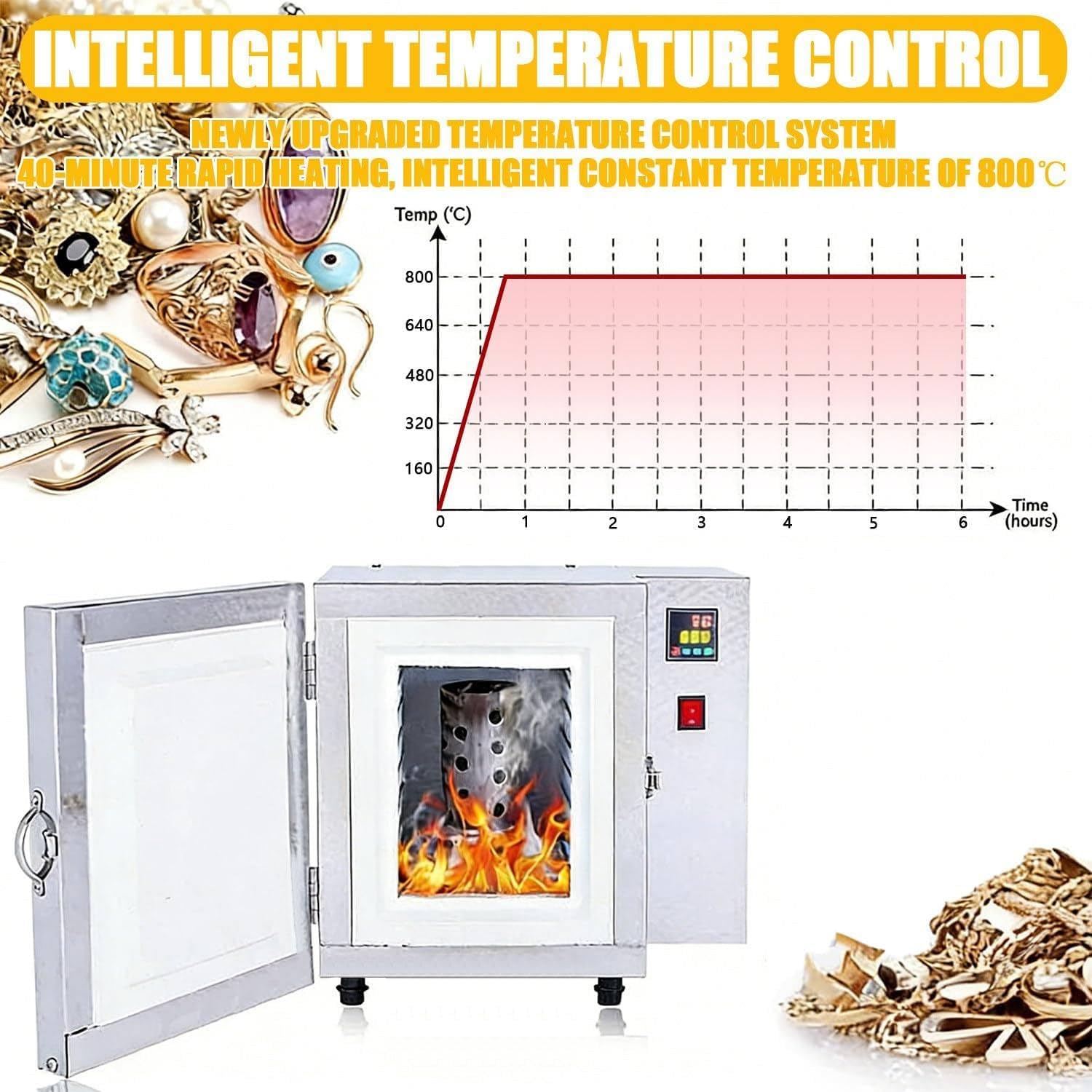 1500-W-Elektro-Ausbrennofen, Elektro-Schmelzofen Für Metalle, 800℃ Brennofen, Geschlossene Labor-Muffelöfen, Geschlossener Hochtemperatur-Laborofen