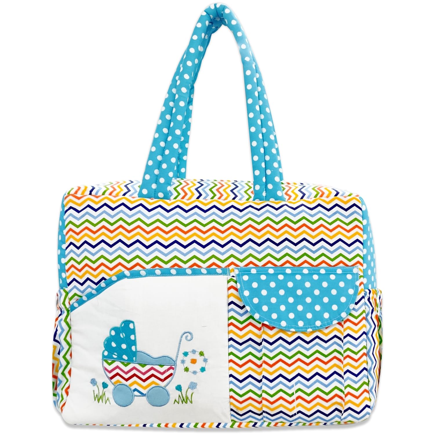 superminis Baby Cotton Blend Multipurpose Dotted Diaper/Mother Bag with Double Handle Multi Compartment-picture-20