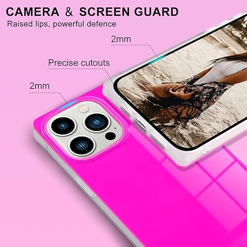 Miniatura 4 de Pevezeda Neon Series - Funda diseñada para iPhone 15 Pro Max de 6.7 pulgadas, bonito diseño retro brillante, a prueba de golpes, para mujeres y