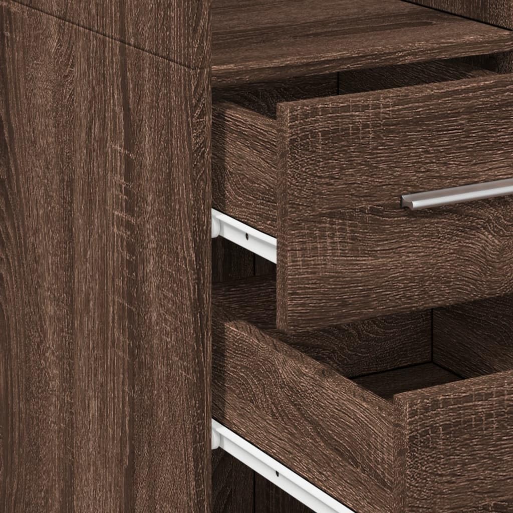 vidaXL Credenza Rovere Marrone 30x42,5x185 cm in Legno Multistrato