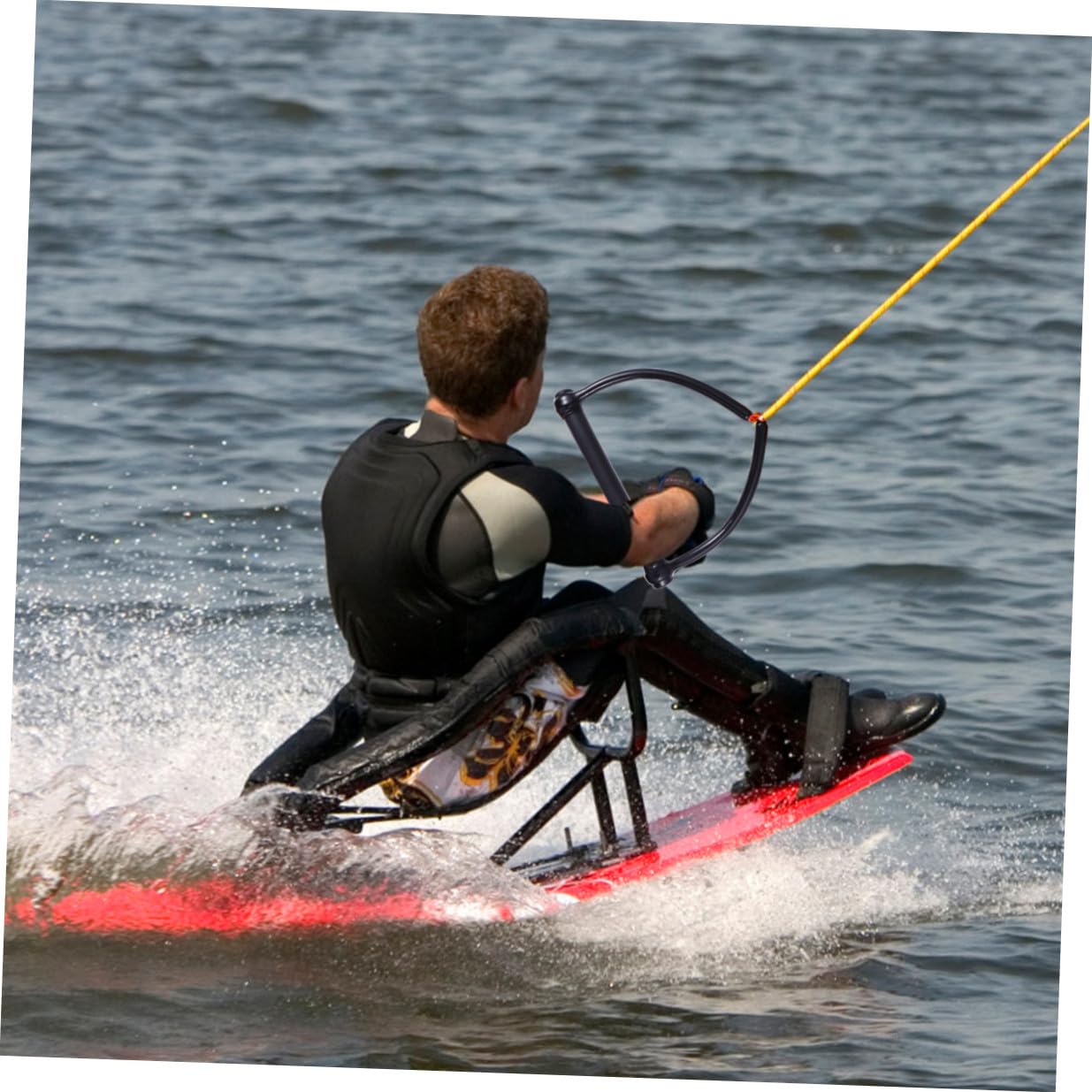 Cuerda de Esquí Acuático Negra de Nylon, 1 Sección, Fácil de Manejar y Resistente Humedad para Wakeboard y Kneeboard en Barco Color Aleatorio