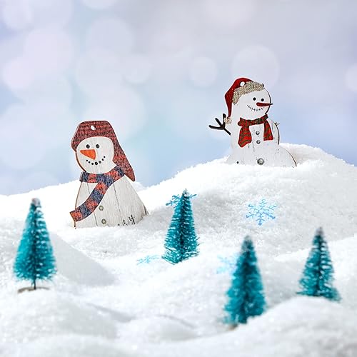 Vista 17 de Syhood Nieve falsa navideña para manualidades, decoración de polvo artificial de aldea de nieve artificial con purpurina, polvo de plástico