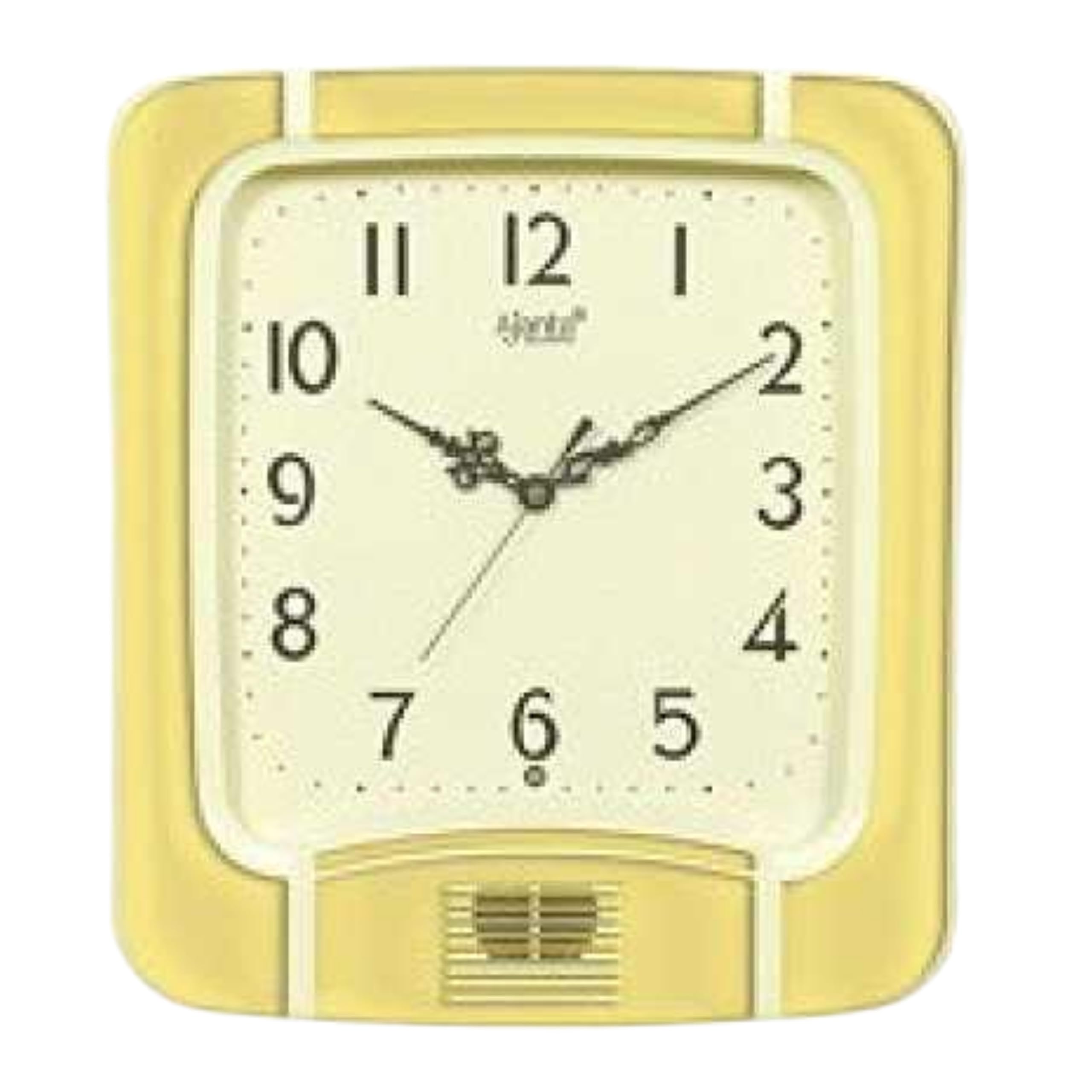 Plain Musical Wall Clock 797 – 35.5cm White Analog Quartz Clock with Hourly Melodies, Decorative Plastic Frame, Perfect for Living Room, Bedroom & Office