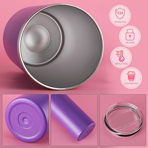 Miniatura 5 de Vasos delgados a granel de acero inoxidable de 20 onzas con tapas y pajillas, vaso aislado delgado en blanco, vasos de agua de doble capa para