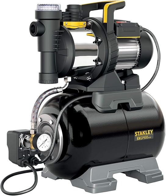 Stanley Pompa samozasysająca SXGP900XFBE ze zbiornikiem na czystą wodę (900 W, maks. wydajność tłoczenia 3300 l/h, maks. wysokość tłoczenia 42 m)