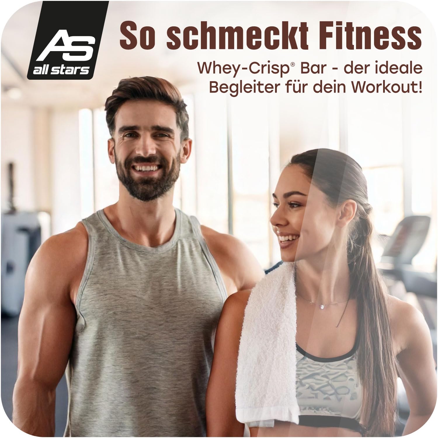 ALL STARS Whey-Crisp Protein Bars - White Chocolate Cookie Crunch - Protein Riegel überzogen mit Schokolade und verfeinert mit Whey-Crispies – mit 15g Eiweiß pro Riegel - 25x50g