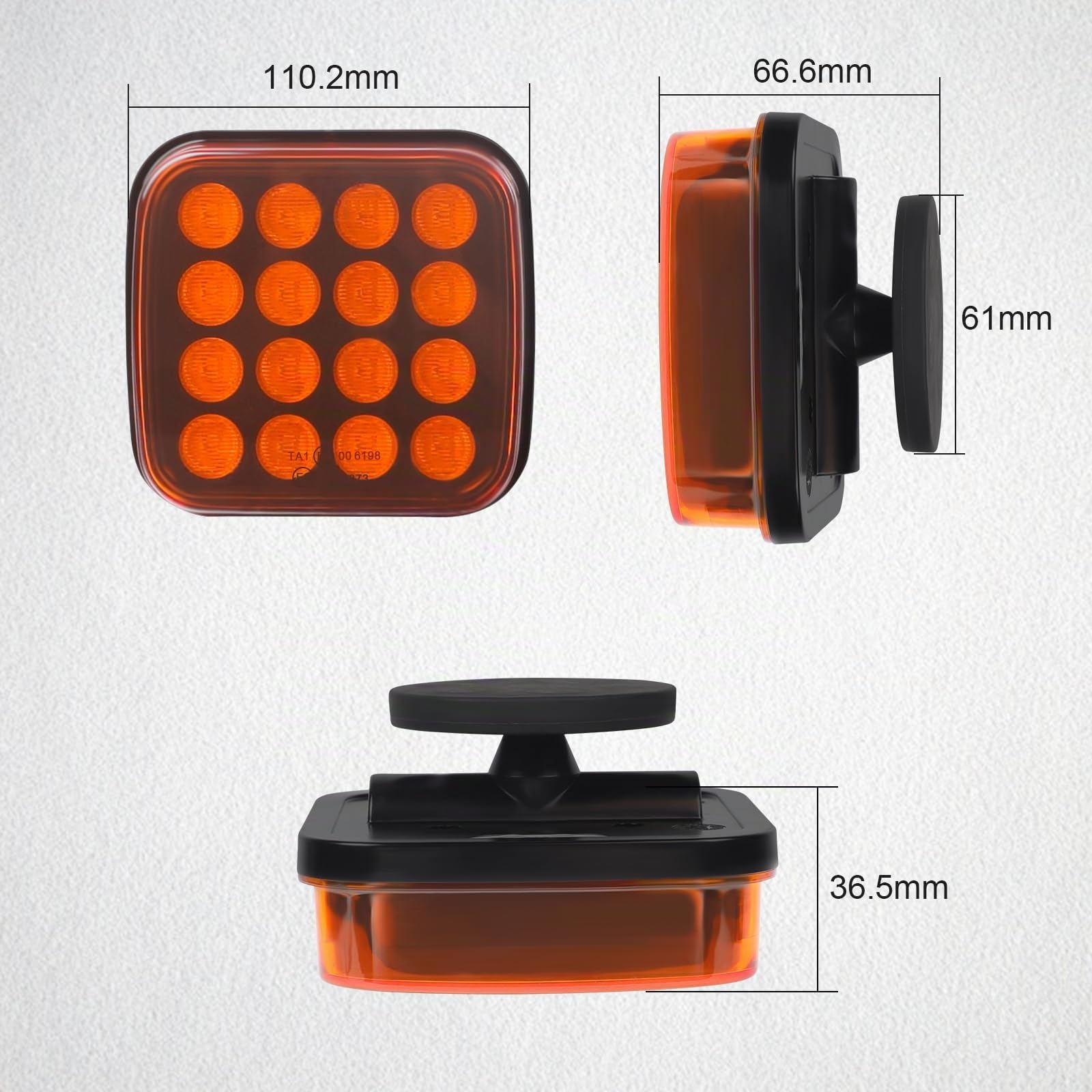 AOHEWEI Kit Luci di Emergenza LED Senza Fili, 12V/24V 5 Modalità Ricaricabili Magnetiche Lampeggianti Ambra, Lampada Stroboscopica per Camion Trattori Autobus Veicoli