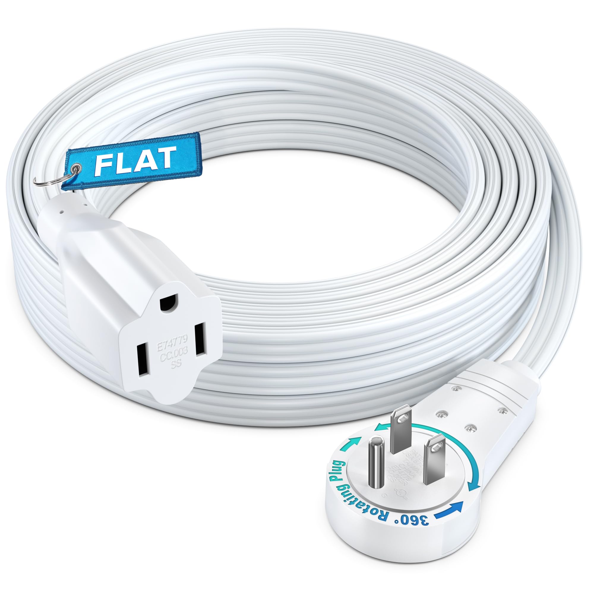 Maximm 15ft Flat Plug Extension Cord