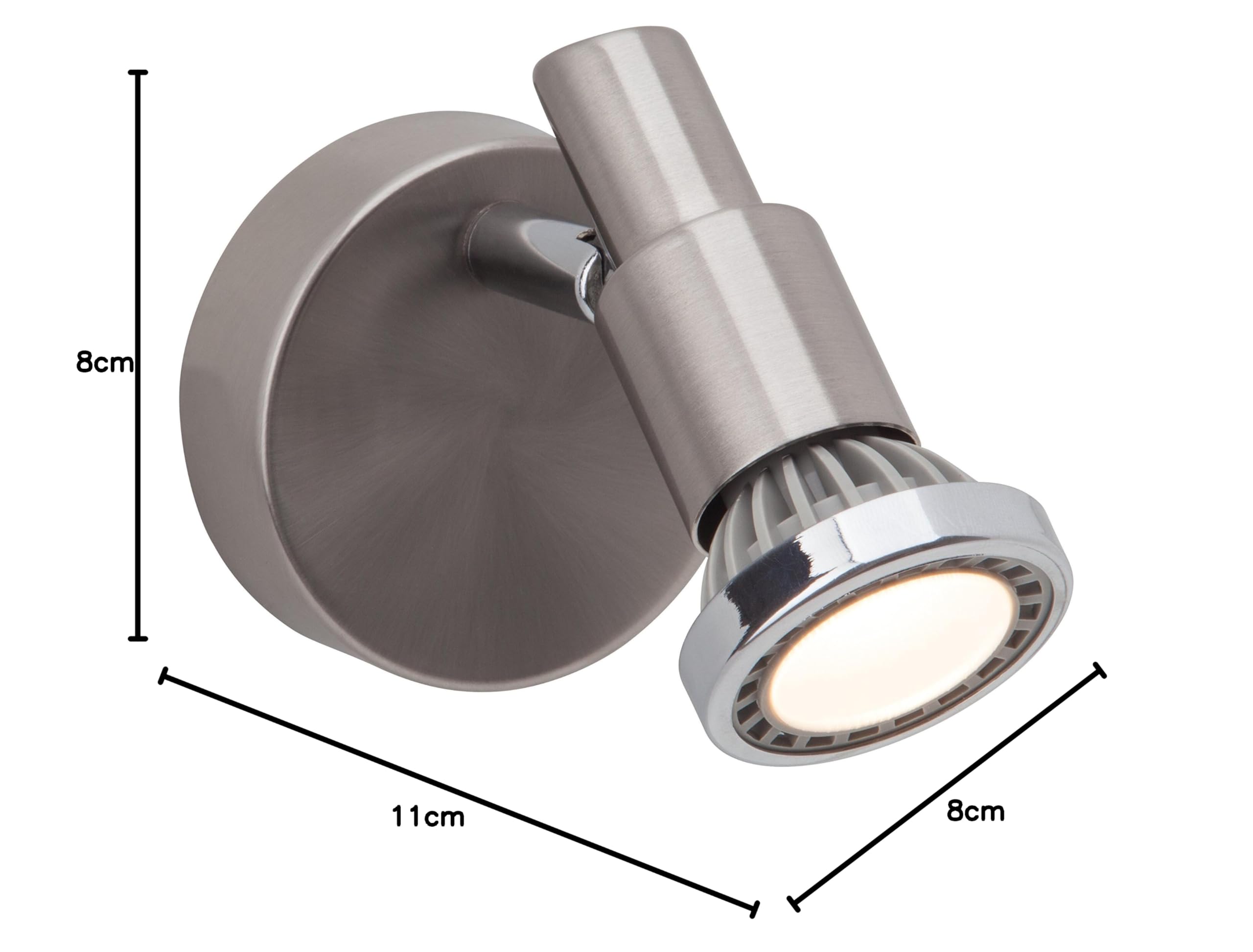 Brilliant lampada Ryan Faretto LED 4flg ferro/cromo | 4x LED-PAR51, GU10, lampade a riflettore LED da 5W incluse, (380lm, 3000K) | Scala da A ++ a E | Bracci orientabili/teste orientabili