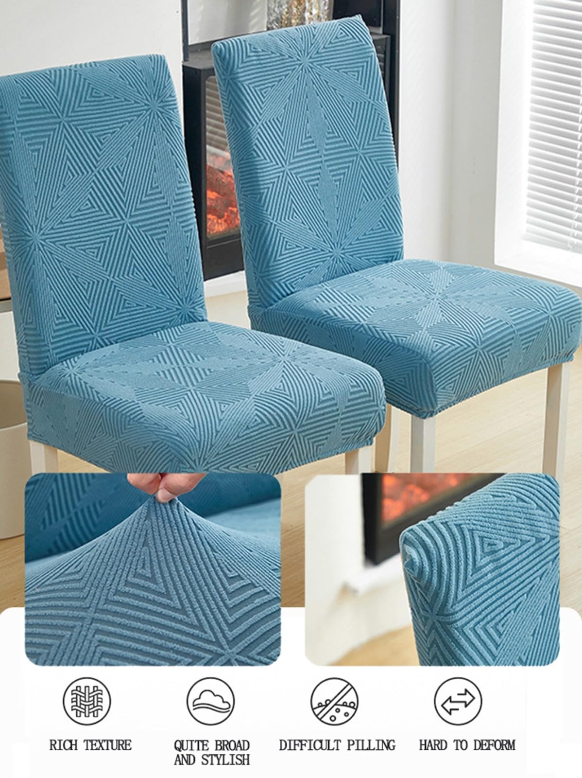 Fundas para Sillas de Comedor Pack de 2/4/6,Elástica Fundas Sillas de Comedor,Suave Gruesa Resistente a los Arañazos de los Gatos,para Cocina Hotel Banquetes(Camel,4Pcs)