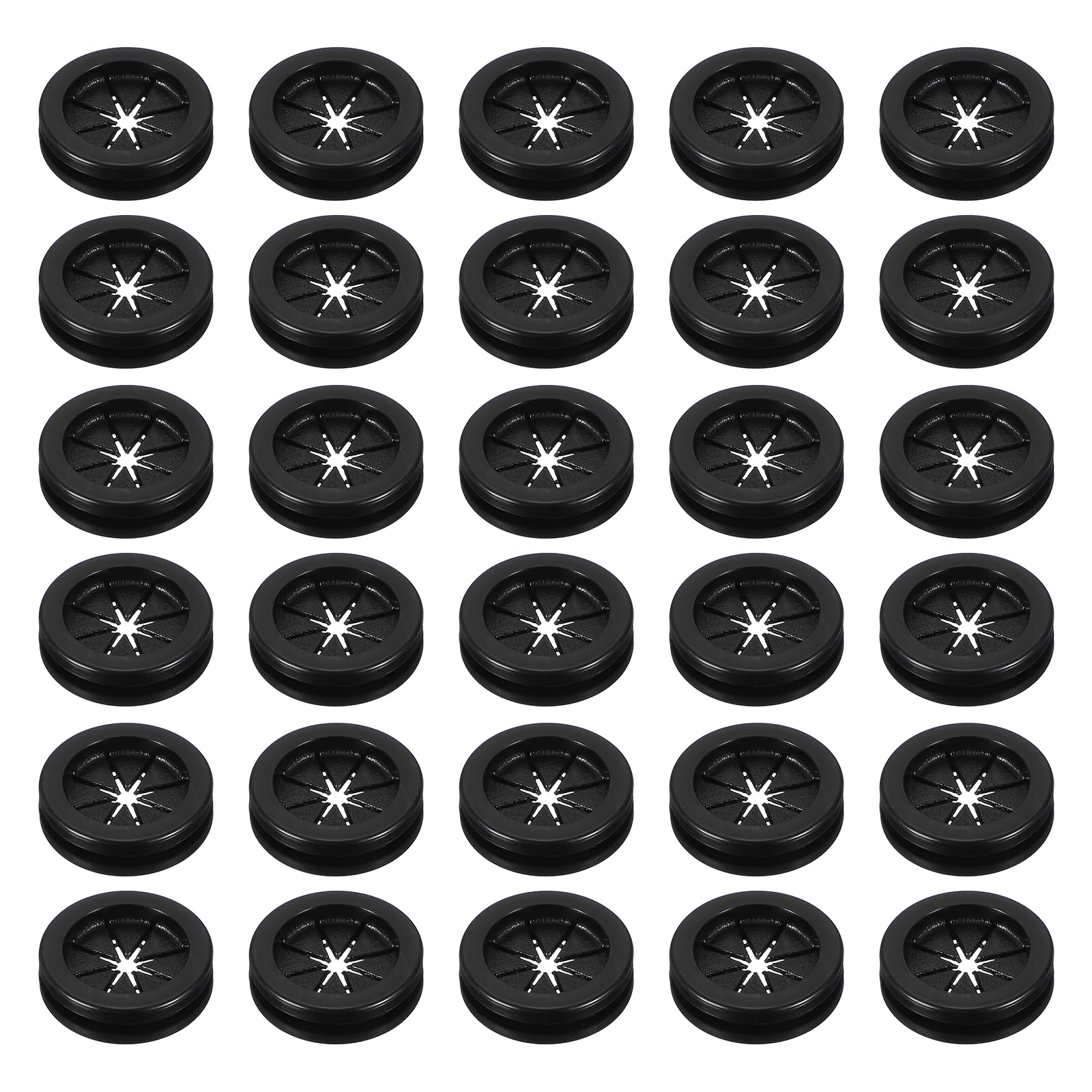 PATIKIL 30Pcs Rubber Plug Hole Grommet Kit, 1.0" Firewall Closed Hole Plug Fire Grommet for Wire Electrical Appliance Plumbing Wiring Automotive Home Improvement, Black
