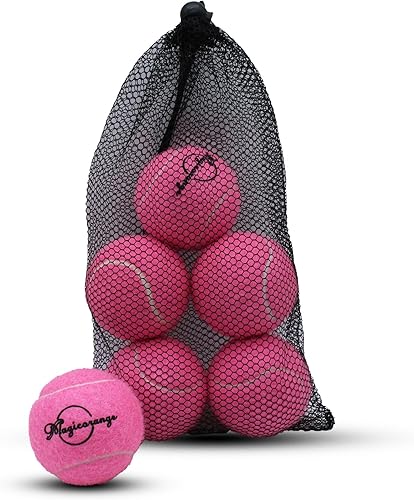 Magicorange Pelotas de tenis, paquete de 6 pelotas de tenis de entrenamiento avanzado, pelotas de práctica, pelotas de juego para perros y mascotas,