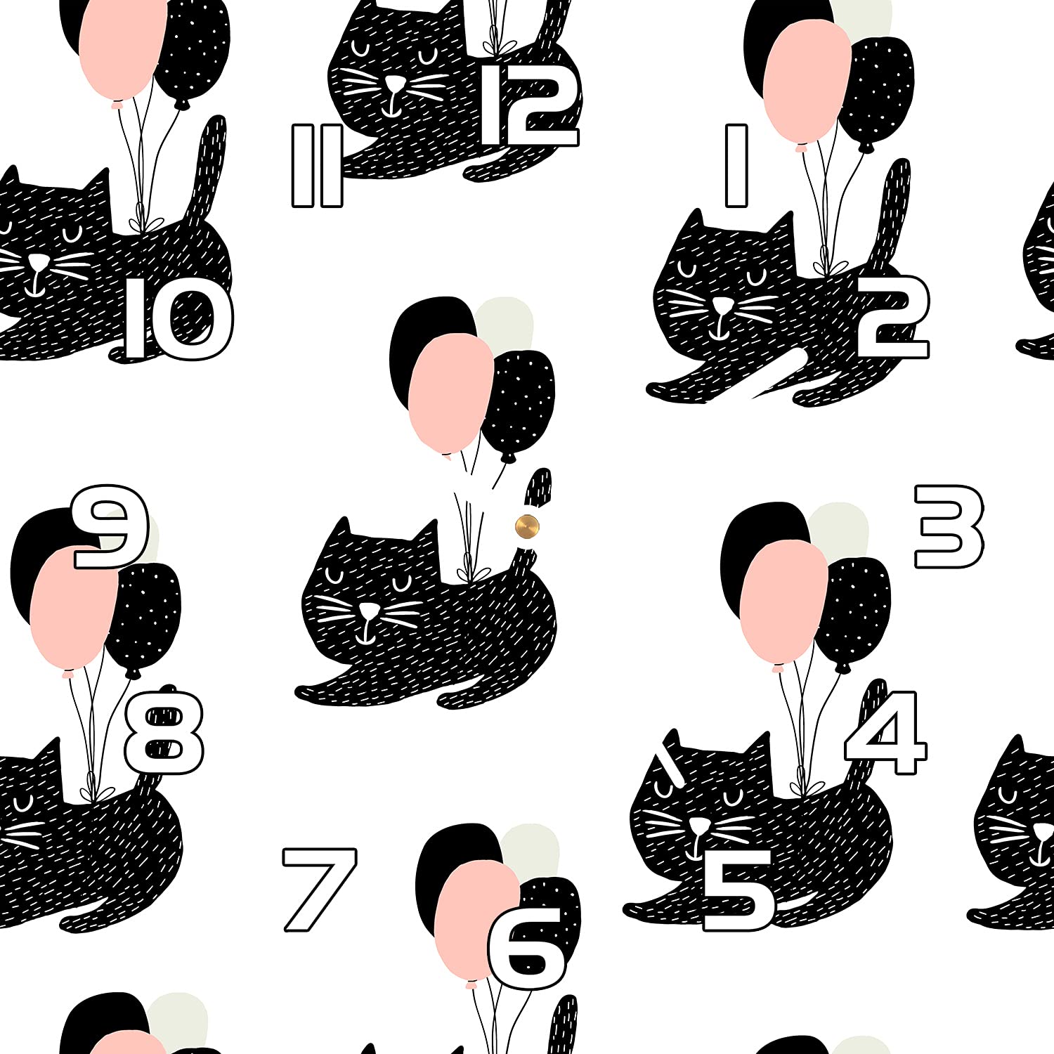 Horloge en verre 30x30 cm Coloray pendule murale moderne chats