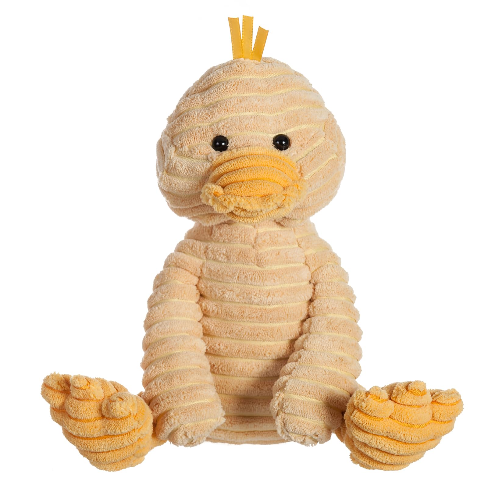 Apricot Lamb Toys Plush Corduroy Duck Stuffed Animal Soft Cuddly Perfect for Child (Medium, 12 Inches)