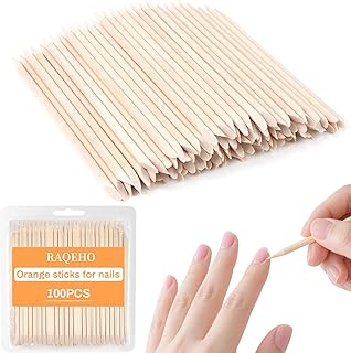 100pcs Orange Sticks For Nails - 4.5" Disposable Double Sided Wooden Cuticle Pusher Nail Sticks Palitos De Naranjo Para UñAs Nail Polish Remover Manicure Pedicure Art Techs Supplies Home Salon