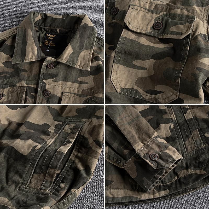 Chaqueta de camuflaje para hombre ligera de algodón manga larga invierno 4