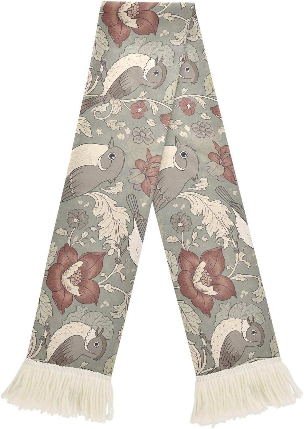 CHIFIGNO Bird Flower Vintage Soft Absorbent Scarf for Sports Fans, for Wiping Sweat at Games and Showing Support