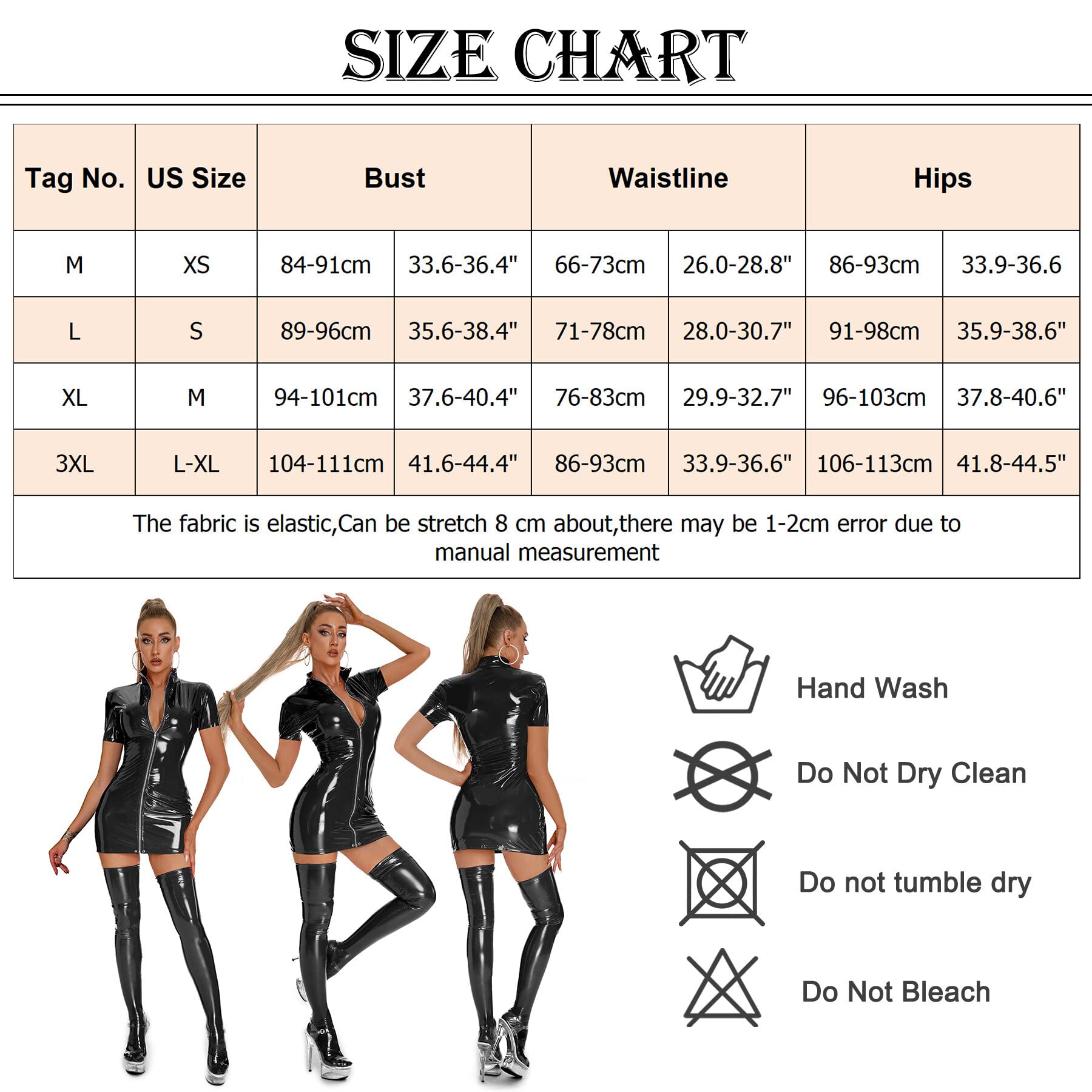 SEAUR Donna Tuta in Pelle Discoteca Bodysuit Wetlook Elasticizzato Mini Abito da Festa Latex Costume Clubwear Catsuit Aderente con Cerniera