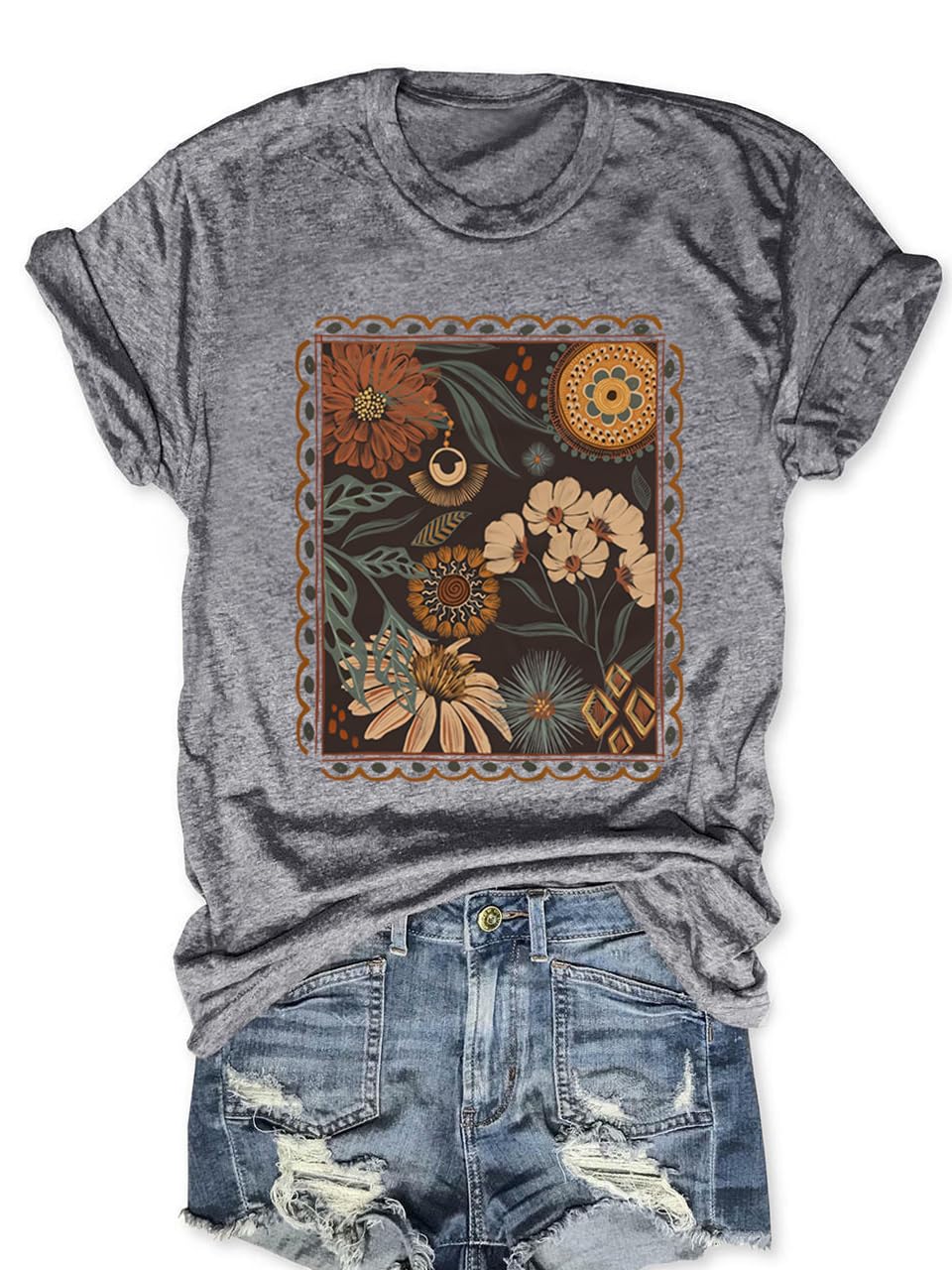 MZEAZRKWomen Vintage T Shirt Funny Tees Shirt Short Sleeve Tops Cute Graphic Tees