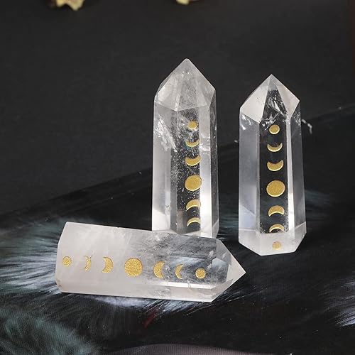 Vista 29 de Nupuyai Piedra de cristal curativo de lapislázuli para meditación de chakras, terapia de reiki, decoración de varita de cristal para oficina en casa