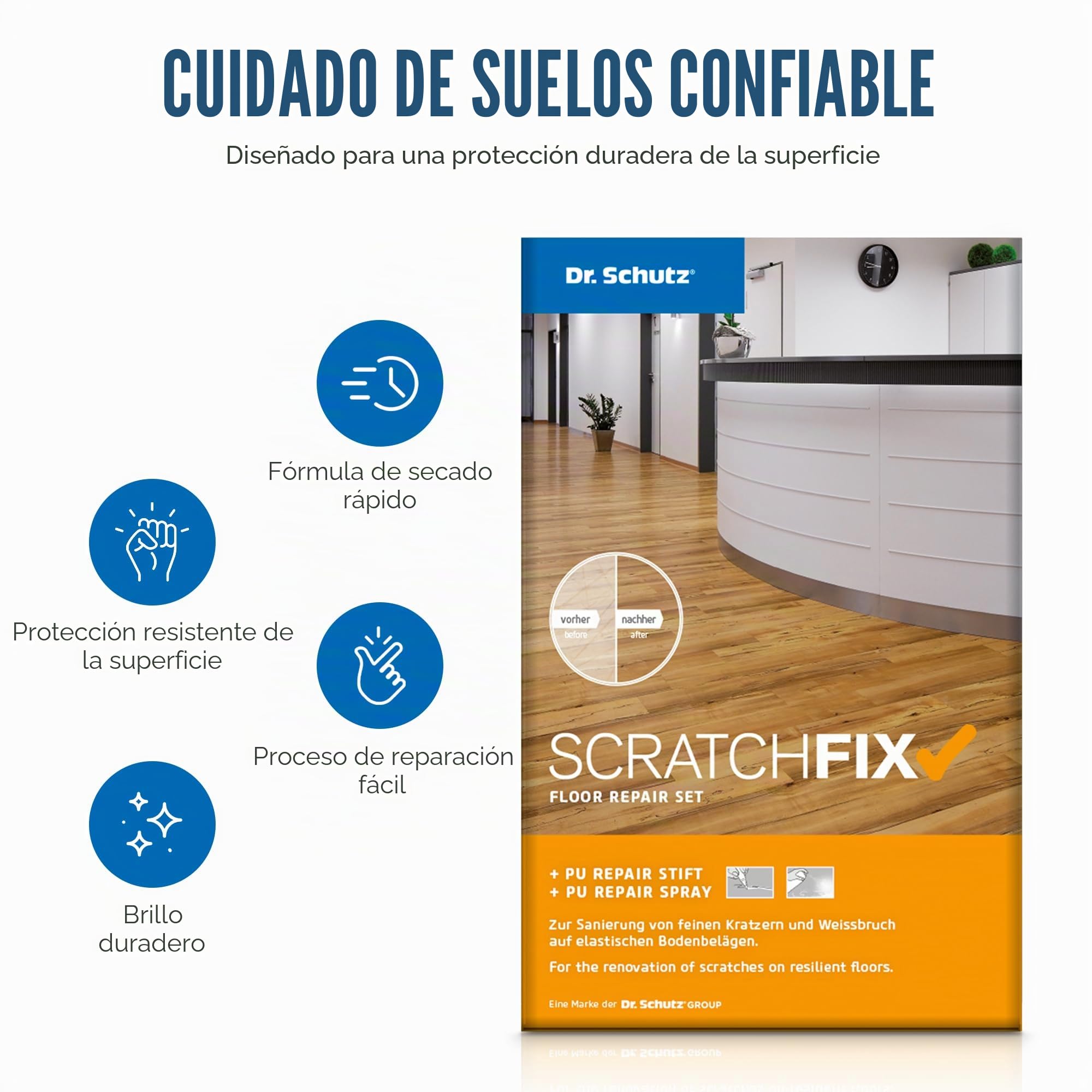 Dr. Schutz Scratch Fix - Juego de vinilos para reparar el suelo