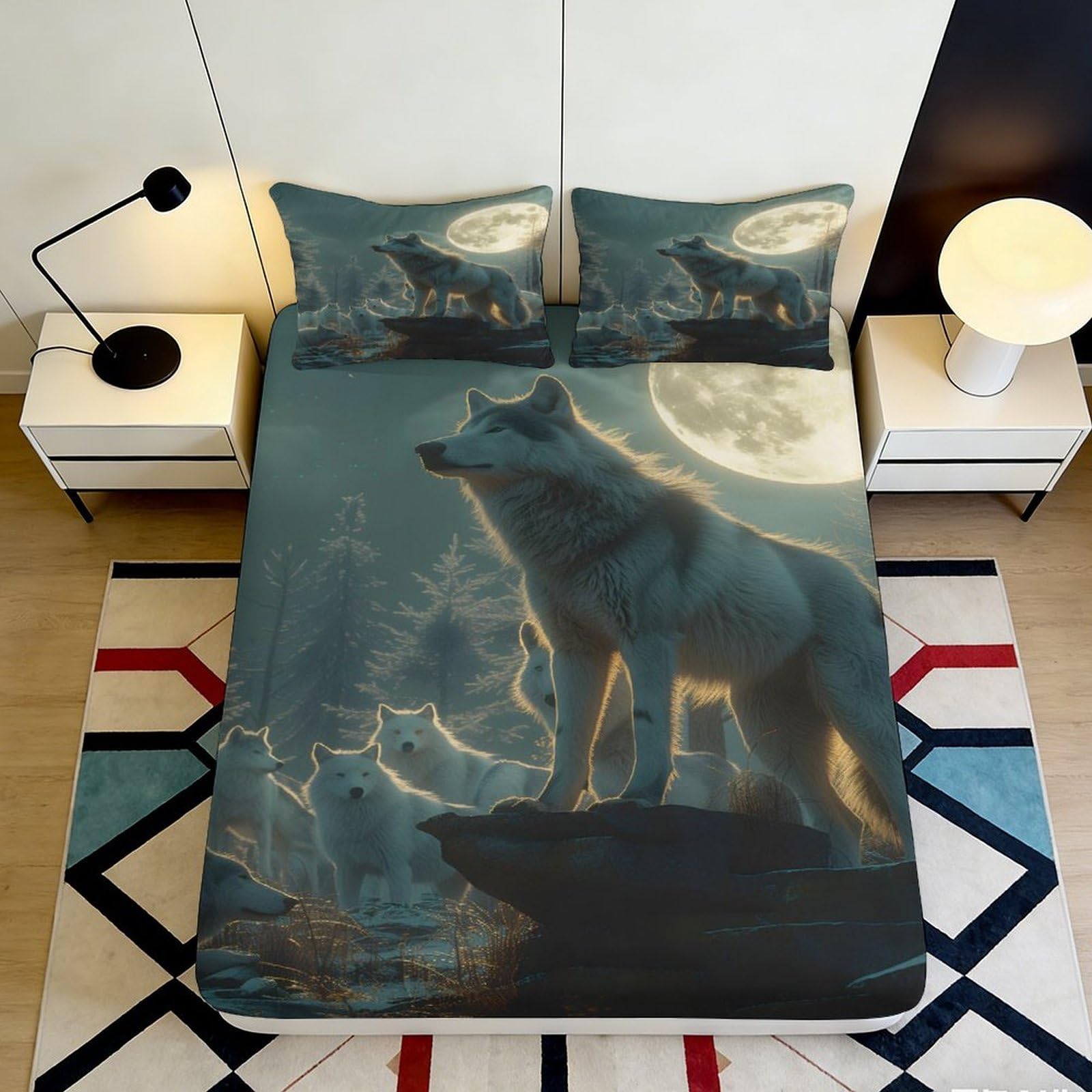 3D Printed Colourful Monkey Fitted Sheet Microfiber Deep Pocket Non-Slip Monkey Mattress Fitted Cover Washable Bedding for Adults 120x200x25cm