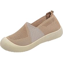 Women Mesh Walking Sneakers Shoes Color Block Breathable Soft Arch Support Walking Anti-Skid Sports Knitted Shoes