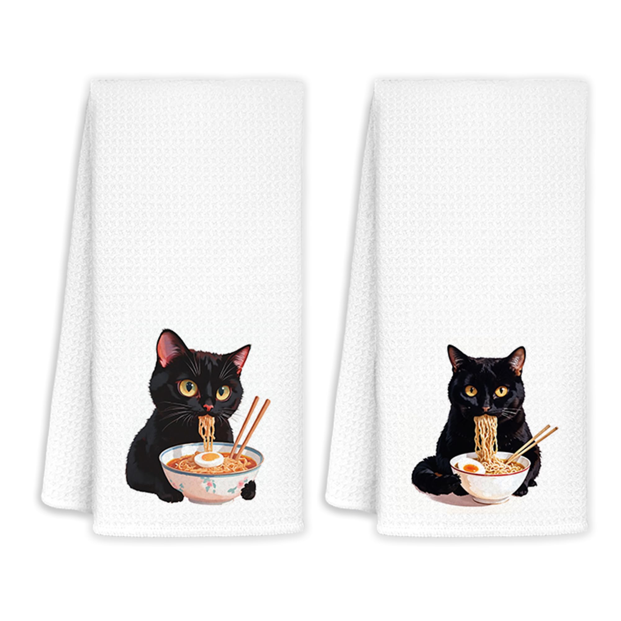 JINYO Black Cat Kitchen Towels Set of 2, Black Cat ...