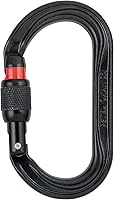 Petzl OXAN Steel Locking Carabiner - 38kN High-Strength Oval Shape for Anchors, Pulleys & Harsh Environments