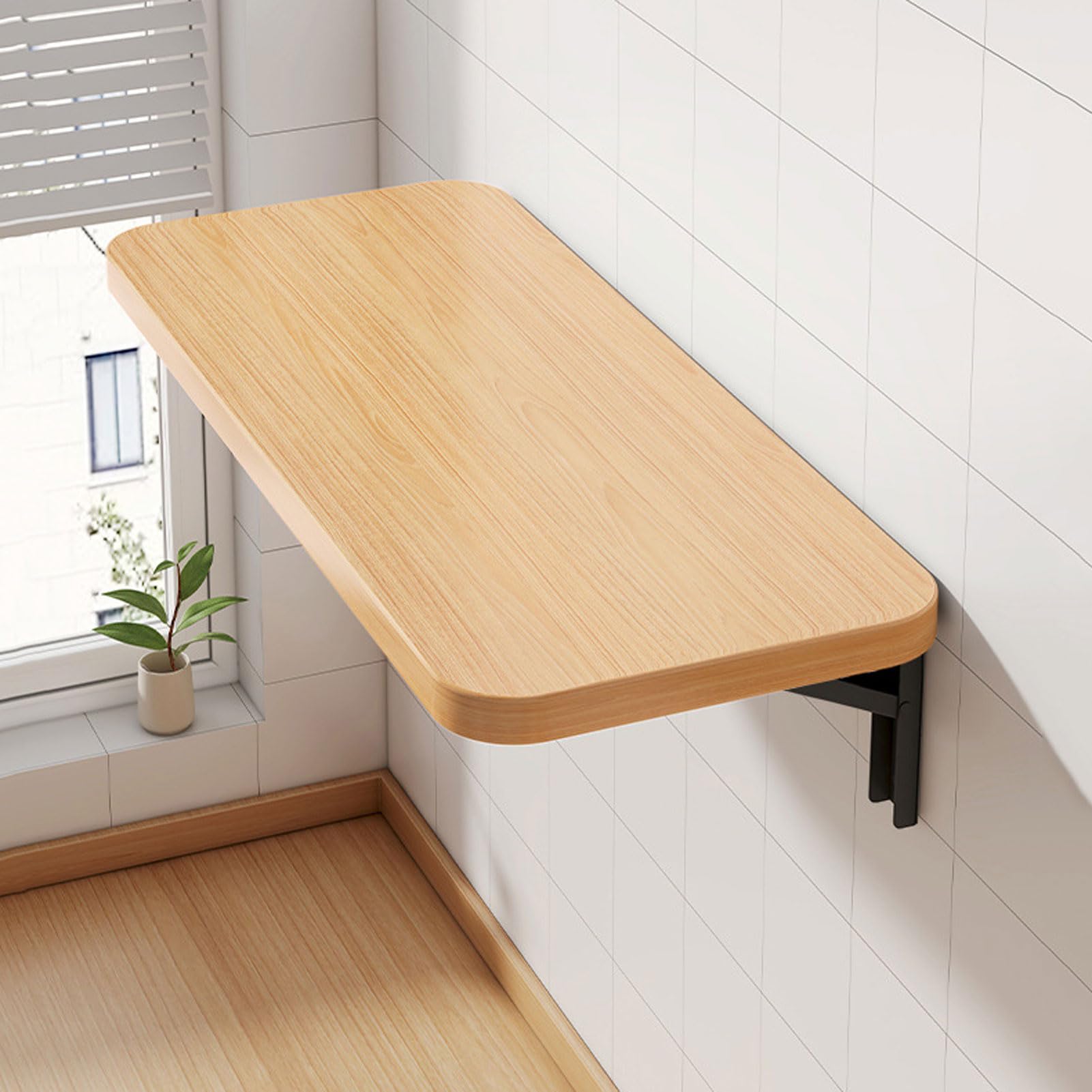 ZHANGGL Wall Mounted Folding Table Space Saving White Floating Desk for Home Office Laundry Room & Garage Compact 20x80cm Foldable Computer Desk