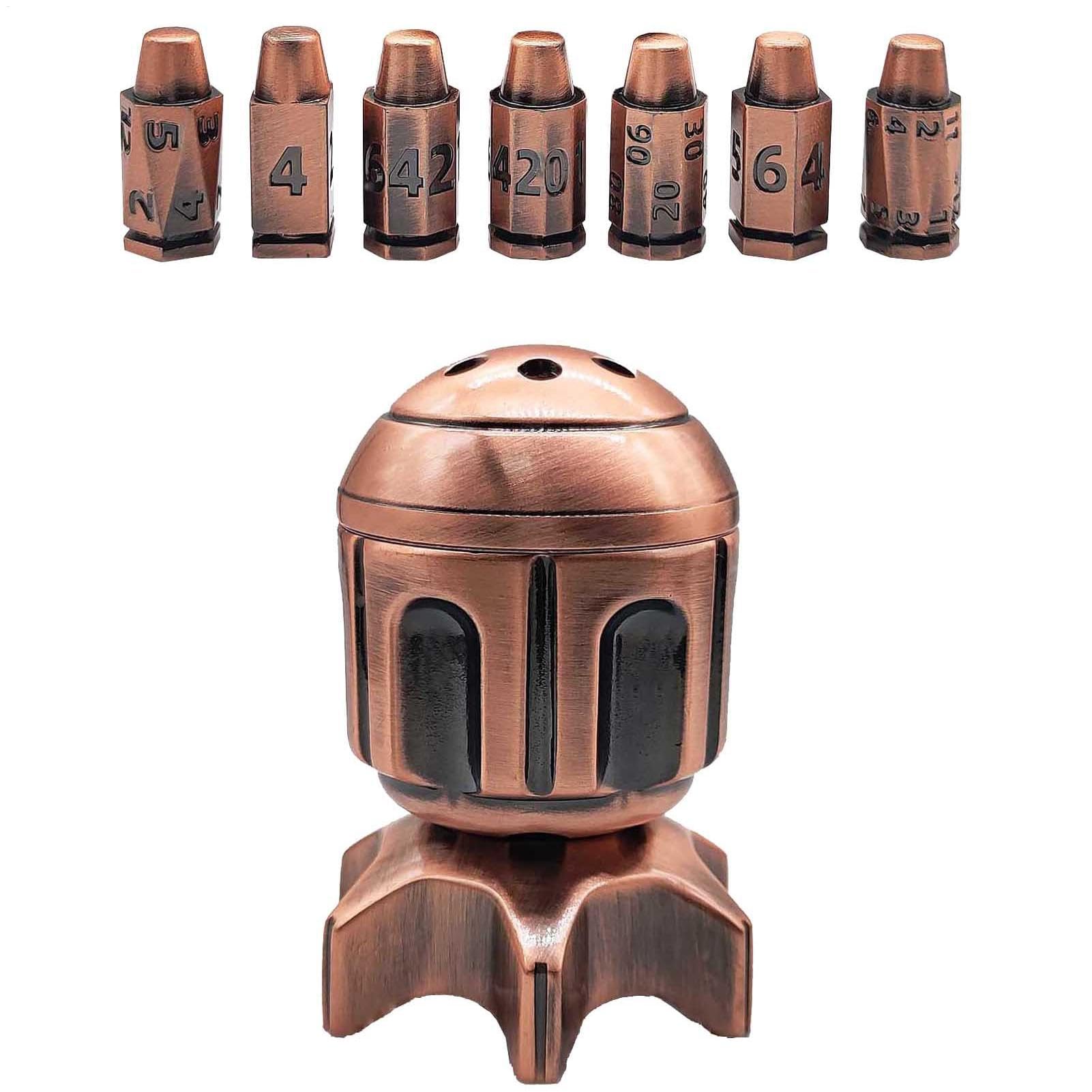 Bullet Dice Set, Revolver Dice Set, Polyhedral Dice Holder, Metal Dice Set, Dice for Gamers, Revolver-Themed Dice, Dice Holder Case, Chinese New Year Dice, Valentine's Day Gift
