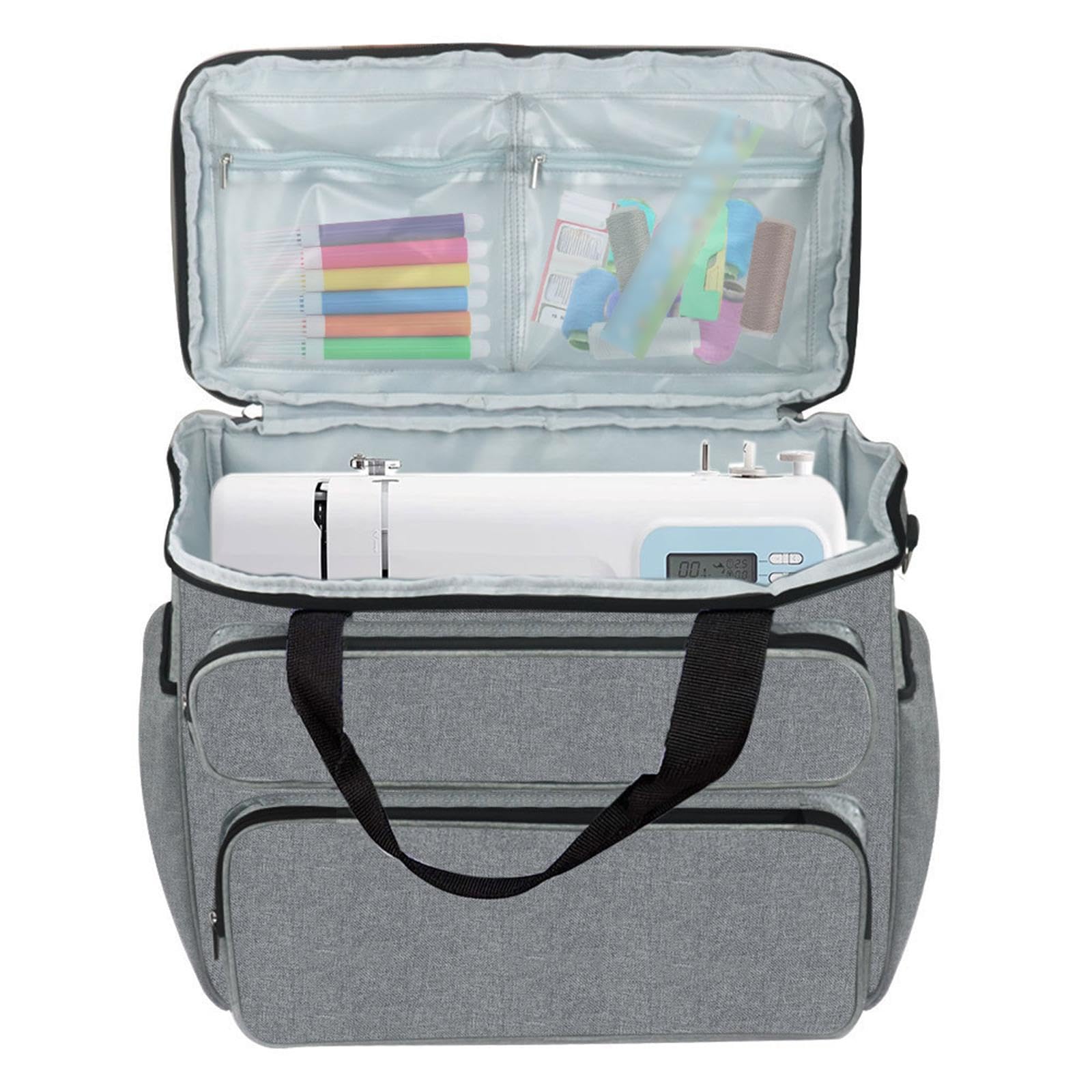 LIXSAZSE Estuche de costura con compartimentos con cremallera para una | organización óptima. Gran capacidad y múltiples bolsillos. Asa de viaje para
