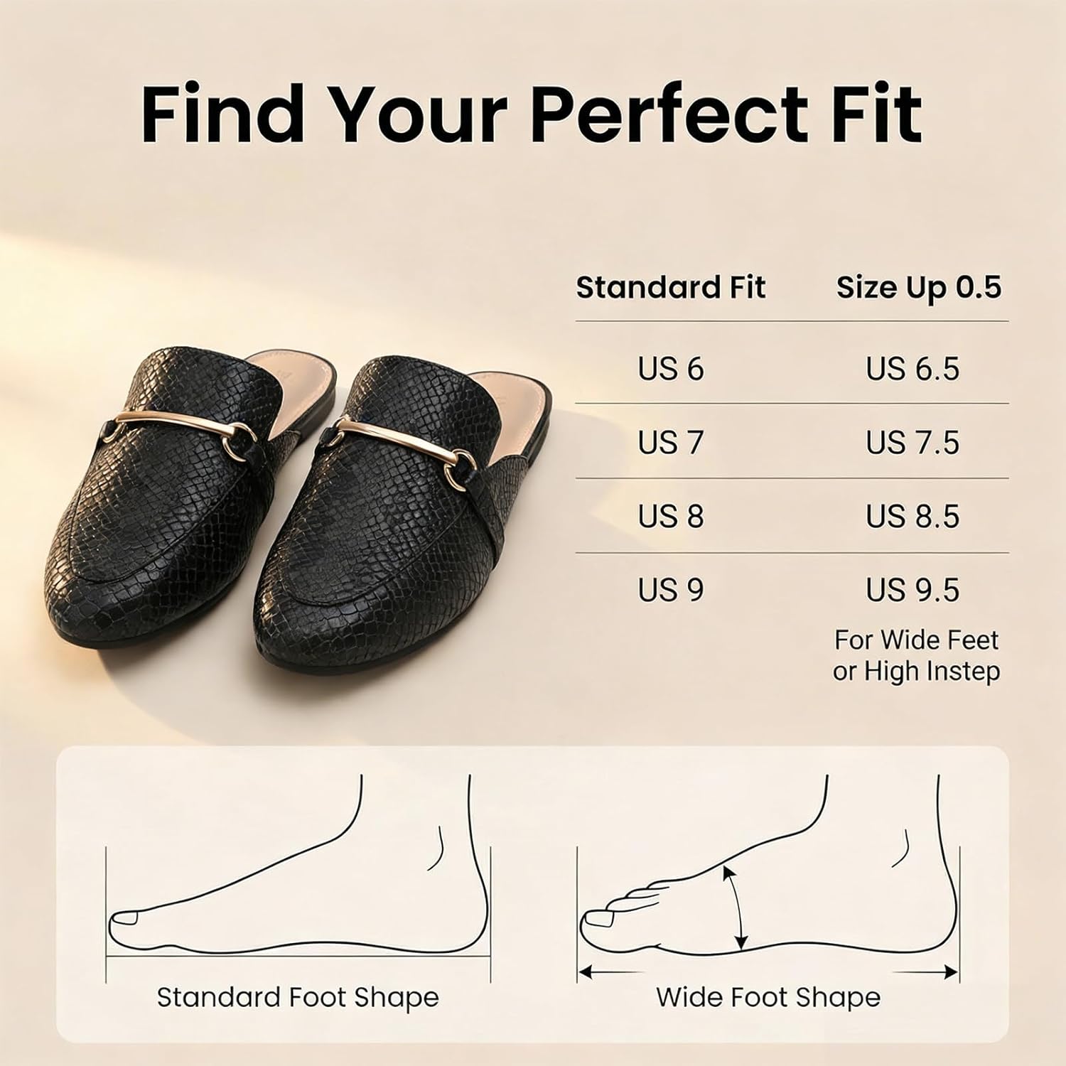 MUSSHOE Gold Buckle Mules for Women - Comfortable Memory Foam Loafers, Classy Slip On Flats for Office Business Casual, Dressy Pointed Toe Shoes - Image 7