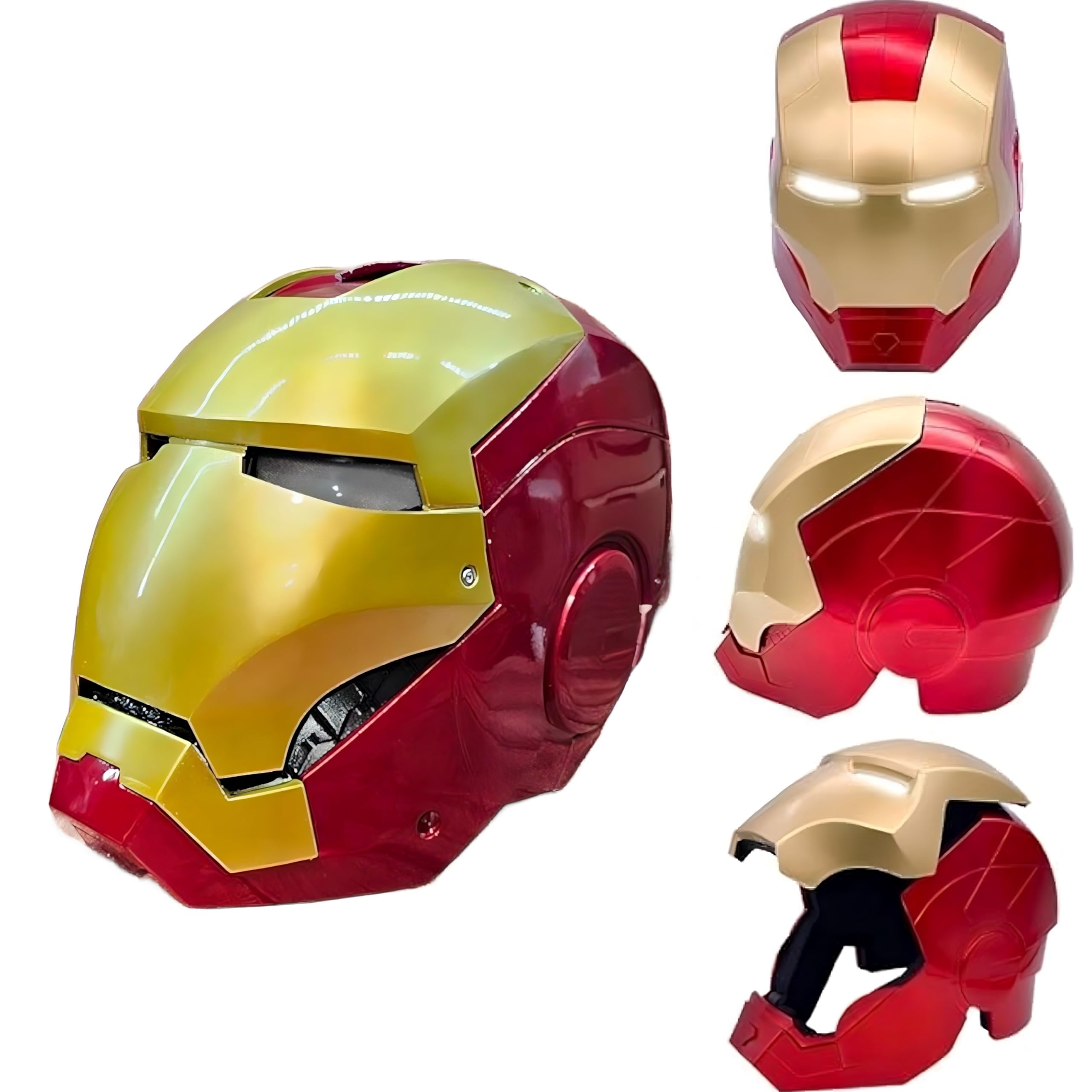 Mark Webs Iron Man Wearable Helmet with LED Light Eyes, Button Touch Openable, Kids & Adult Gift (Red & Gold) (2, Free Size) (B0DJ3L7G3L) Amazon Price History, Amazon Price Tracker